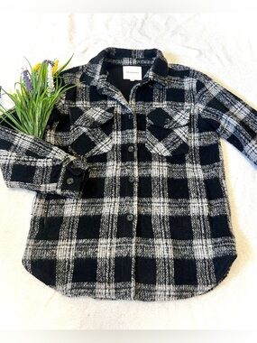 Thread & Supply Fleece Plaid Shacket - Small